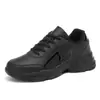 Zapatos de mujer de cuero, primavera y otoño, nuevos zapatos de cocina, zapatos de trabajo, negros, impermeables, antideslizantes, zapatos deportivos casuales para mujer.