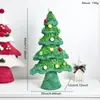 Árbol de Navidad Artificial Mini de Felpa de Tela Creativo Decoración de Escritorio de Oficina Atmósfera Navideña Roja y Verde Decoración de Sala de Estar