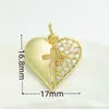 Ventas Directas de Fábrica, Venta al por Mayor de Artículos en Stock, Chapado en Oro Real Microincrustado de Cobre 18K, Colgante en Forma de Corazón Chapado en Oro