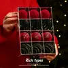 Bolas de Natal de Veludo Flocado Cor Escura Decorações Pendentes para Árvore de Natal Bolas de Natal de Veludo em Estoque