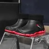 Botas de Chuva Curtas para Exterior de Comércio Exterior para Todas as Estações, Sapatos de Água Impermeáveis e Resistentes ao Desgaste para o Dia a Dia, Espessados e Aveludados, Antiderrapantes para Cozinha Quente