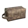 Neceser de cuero genuino vintage Amazon ETSY transfronterizo, bolsa de maquillaje impermeable de gran capacidad para viajes de negocios