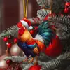 Nuevo Adorno Colgante de Animales Planos de Acrílico Transfronterizo Mundo Animal Fiesta Navideña Decoración de Árbol de Navidad Colgante Dibujos Animados