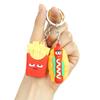Llavero creativo de hamburguesa y papas fritas, muñeco de PVC de pegamento suave, pizza, colgante pequeño, lindo, para bolso, colgante para coche, venta al por mayor