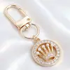 Lujo Ligero Chapado en Oro Charms Completos de Diamante Cierre de Langosta Forma D Colgante Triangular Redondo Accesorios para Llaves Fábrica de Origen Venta al por Mayor