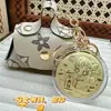 Chaveiro Pingente Redondo de Ouro Puro 999 para Dinheiro e Sorte Pingente de Cavalo do Zodíaco Desenho Animado Corrente de Celular Amuleto da Sorte