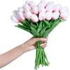 Flores Artificiales para Sala de Estar, Jarrón de Flores Falsas de Alta Gama, Ramo de Flores de Plástico, Decoración de Mesita de Noche, Arreglo Floral, Exhibición de Tulipanes