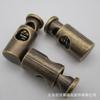 Suministro puntual ABS metal plateado bronce hebilla de resorte cilíndrica de un solo orificio hebilla para cuerda chamarra deslizante