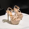 Sapatos Femininos Huidong Transfronteiriços Aliexpress Amazon Salto Agulha Pole Dance Saltos Altos Deslumbrantes Sandálias de Salto Alto Plataforma à Prova d'Água