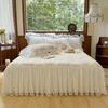 Falda de cama individual con encaje de corona estilo francés vintage nueva de otoño e invierno de 2024