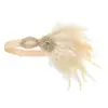 Diadema de plumas para baile de máscaras de damas de los años 20 Halloween despedida de soltera tocado de plumas retro venta al por mayor de fábrica