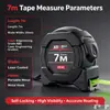 Cinta métrica de acero autoblocante de 7.5M, Cinta fluorescente de 25 mm de ancho, Cinta métrica métrica de alta precisión con gancho para medición de construcción