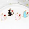 Adornos DIY de alta calidad con colgantes de gato de amor con aceite dorado, pendientes y accesorios para el cabello, explosiones coreanas.
