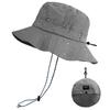 Chapéu de sol masculino e feminino, chapéu de pescador dobrável, de secagem rápida, para caminhadas, praia, pesca, chapéu de sol de verão