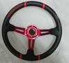 Cuero de fibra de carbono cuero calvo felpa esmerilada volante volante modificado carreras 14 pulgadas pvc volante cóncavo Universal