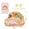 Imán para Refrigerador Metálico Original Creativo Hogar Ciudad Acrílico Zhangzhou Venta al por Mayor en Stock Punto de Referencia Lugar Escénico Souvenirs Especiales