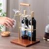 Estante de Vino de Lujo Ligero, Adornos de Estante de Vino para el Hogar, Estante de Copa de Vino Suspendido Invertido de Madera Maciza, Estante de Almacenamiento para Gabinete de Vino