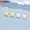 Clavo de oreja de hilo de amor de hielo de plata esterlina 925 para mujer, clavo de oreja simple con forma de corazón, joyería elegante y avanzada para las orejas