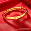 [Desvanecimiento lento] Pulsera de oro chapado en K 520 de empujar y tirar con texto grabado, un regalo para tu novia, pulsera 1314, venta al por mayor de joyería de color dorado