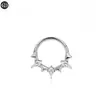 Anillo para la Nariz Forma de Estrella de Circonita de Aleación de Titanio G23 Anillo para el Cartílago de la Oreja Joyería para Piercing Estilo Europeo y Americano Joyería Corporal Anillo Cerrado