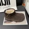 Sapatos de Neve Birkenstock Algodão Feminino Pelúcia 2026 Inverno Com Veludo Adicional Espessado Quente Solado Grosso Botas Curtas Couro Fosco Estiloso