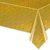 Toalha de Mesa para Festa Brilhante a Laser Holográfico Dourado com Estrelas Brilhantes Descartável Amazon Transfronteiriça