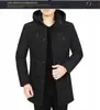 Casaco de Algodão de Inverno para Homens, Comprimento Médio, para Meia-Idade e Idosos, Jaqueta de Algodão com Enchimento, Oversized e Engrossada, Peça Externa com Capuz, Estilo Pai, Tendência Chinesa