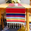 Manta de Bandera de Mesa Mexicana Personalizada Mantel de Fiesta Mantel Tejido Manta con Borlas Mantel Mexicano Manta Rayada de Colores Lote