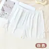 Shorts de Segurança Finos Plus Size para Mulheres no Verão, Anti-Exposição, Caimento Solto, Seda Gelada, Renda Lateral, Shorts Base Confortáveis para Uso em Casa