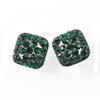Brinco Elegante Retro de Diamante e Strass Verde Escuro Fivela de Orelha Nicho Luxo Leve Brincos Nostálgicos para Mulheres