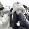 Perro de Dibujos Animados Invierno Peludo Otoño e Invierno Ciclismo Cálido Grueso Lindo Protección para Orejas Sombrero Versátil Pañuelo para la Cabeza Sombrero para Mujer