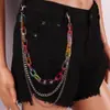 Europa e Estados Unidos resina transparente cor de fruta cor de corrente Moda multicamadas corrente tendência soquete em U corrente de calça