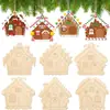Decoraciones Navideñas Piezas Pequeñas de Madera Creativas Sin Terminar para Pintar Manualidades Navideñas de Madera para Pintar