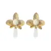 E15094 Pendientes de Resina con Forma de Gota de Agua de Moda Transfronterizos, Pendientes de Flor Martillada Tridimensionales de Lujo Ligero, Accesorios para Orejas de Gama Alta y Elegantes
