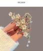 Accesorios para el cabello de celebridades de Internet, borla de jazmín, clip de tiburón, aleación de zinc, circonita sintética, elegante horquilla, clip grande para mujer