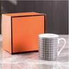 Taza Grande Europea de Marca Reconocida Taza de Leche Taza de Desayuno Cerámica Mosaico Gama Alta Exquisita Porcelana de Hueso Caja de Regalo Familia H
