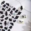 Novos Adesivos de Unha Gato Preto da Cyansea Desenhos Animados Animais Adesivos Planos Finos Flexíveis Acessórios de Nail Art para Meninas Já Disponíveis