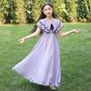 Vestido de niña Verano Nuevo Estilo Dulce y Elegante Elegante Vestido de Princesa Vestido Largo Infantil Elegante hasta la Rodilla