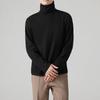 Camada Base Marrom de Gola Alta Masculina Outono e Inverno Camiseta Térmica Manga Longa Tendência Slim-Fit Top Confortável e Quente Roupa Íntima Masculina Camiseta