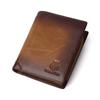 Lionden Piel de Vaca de Primera Capa Antirrobo Cepillo Billetera de Cuero Genuino para Hombre 2025 Nueva Cartera Corta Vertical para Hombre Europea y Americana
