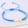 Pulsera tejida roja hecha a mano popular de Amazon para hombres y mujeres, pulsera de pareja con cruz de acero inoxidable transfronteriza europea y americana