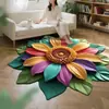 Manta de Veludo Cristal Flor de Girassol Transfronteiriça Avançada para Casa Sala de Estar Quarto Mesa de Café Tapete de Chão Resistente à Sujeira Antiderrapante Tapete Fresco
