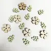 Flores Pequeñas Blancas de Color Natural y Hojas Decoración de Mesa de Pascua Decoración Hecha a Mano Mariposa Piezas Pequeñas de Madera Manualidades DIY