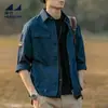 Jaqueta de Trabalho Masculina Azul Escuro Fina com Múltiplos Bolsos para Viagem Marítima Transfronteiriça Nova Coleção Outono 2026 Gola Lapela Casual Jaqueta de Caça