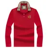 Roupas Masculinas Paul Ano Zodiacal Vermelho Casual Presente de Festival de Primavera para o Pai Nova Camiseta de Manga Longa Camisa Polo Masculina Bordada com Gola