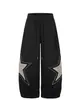 Marca de Moda Hip Hop Americano Parche de Estrella Bordado Caída Pantalones Deportivos de Chándal Unisex Sueltos Pierna Ancha Versátiles Pantalones Largos para Bailar