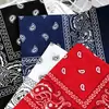 Bufanda Cuadrada de Algodón 100% Puro Estampado Paisley Flor de Anacardo Bufanda para la Cabeza Bufanda para el Cuello Estilo Retro Americano bandana