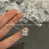 Collar de Trébol de Cuatro Hojas Versión Alta V Oro para Mujer Chapado en Oro de 18K es una Pulsera Cadena Clavicular Ágata Calcedonia Rojo Rosa Ojo de Tigre