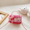 Bolsa para Niños Bolso Cruzado de Princesa de Dibujos Animados Lindo para Mujer Bolso para Niña Bolso de Mano de Moda con Perlas Trendy