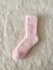 Meias de lã de coral para mulheres, que não soltam fiapos, meias de cano médio, meias para dormir para mulheres, meias de cano médio, quentes para outono e inverno, meias para o chão de casa